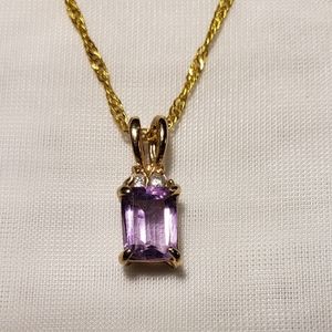 Vintage Amethysts Cube Necklace